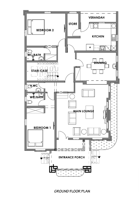 5 Bedroom Duplex Floor Plan Sample