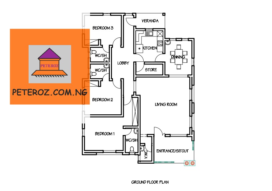 Simple and Affordable 3 Bedroom Bungalow