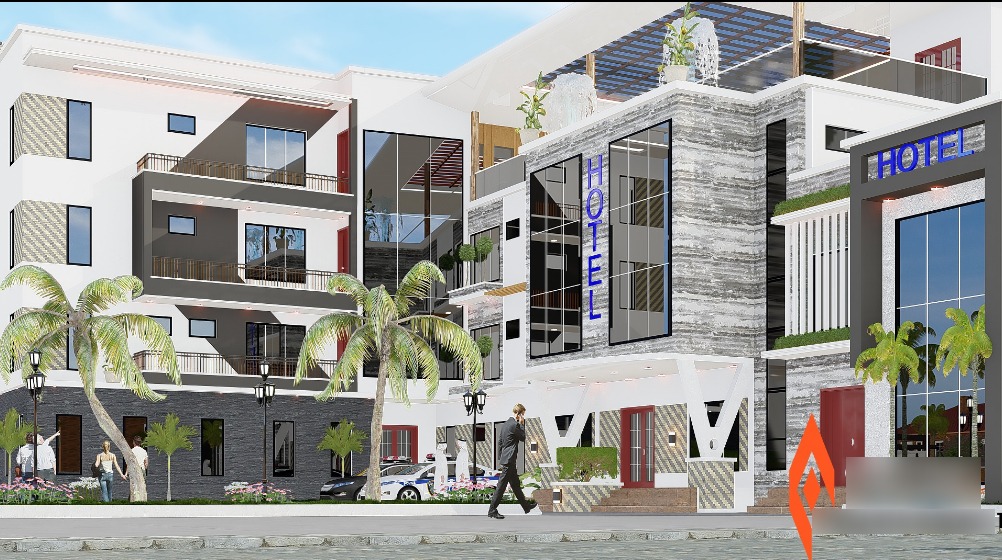 L-Shaped Hotel Building Samples