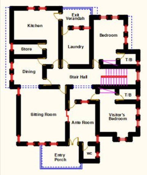 Residential 6 Bedroom Home Plan