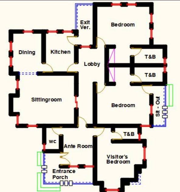 A fine 3-Bedroom floor plan