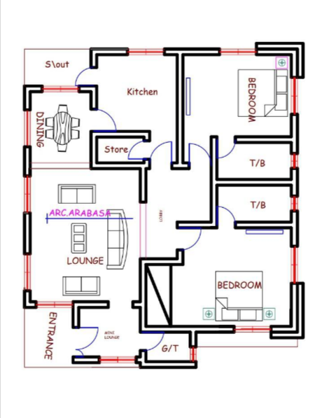 Free 2 bedrooms bungalow